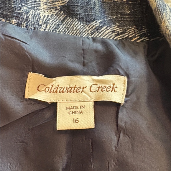 Cold Water Creek Navy/Cream Jacket with 3/4 Sleeves - Picture 11 of 14